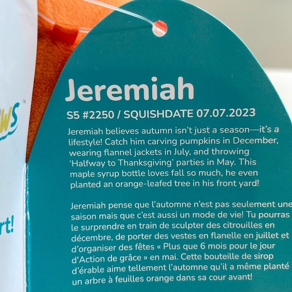 NWT Jeremiah the Maple Syrup 🍁 Squishmallow First to Market! - Picture 4 of 4